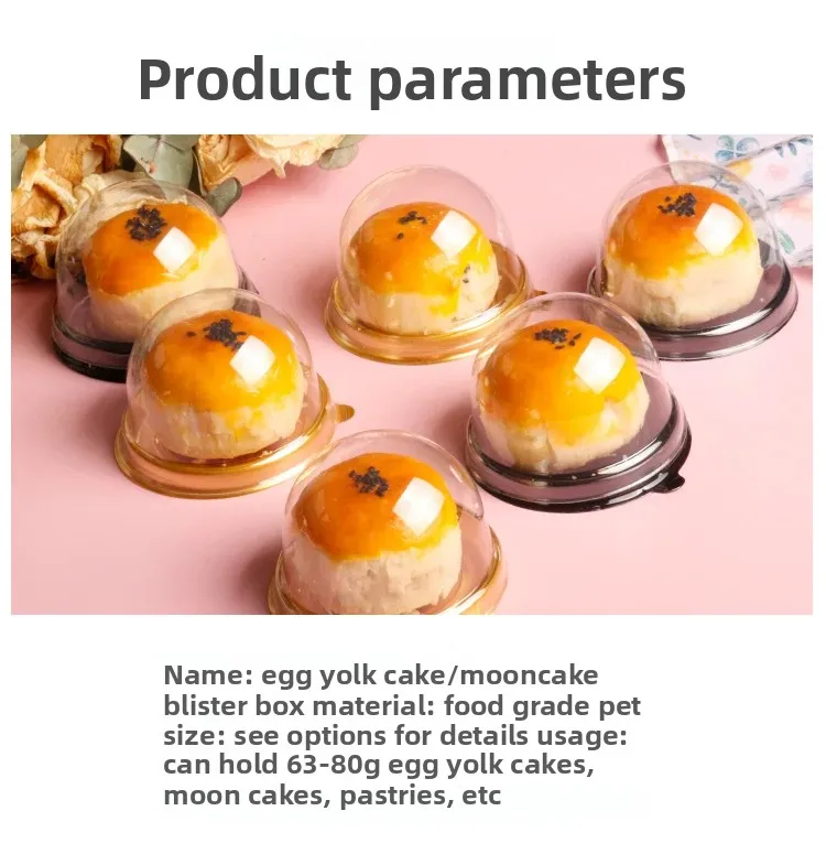 50pcs Clear Cake Boxes Mini Dessert Display Containers Cupcake Pastry Dome Lids Airtight Baking Packaging Boxes for Wedding Party Favor Gift Pastry Storage Catering Supplies