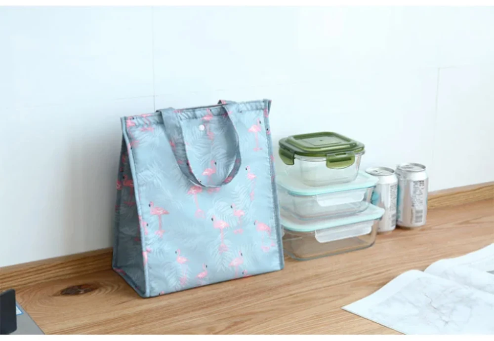 Waterproof Foldable Portable Lunch Bag – Insulated Lunch Box Tote Made of Oxford Cloth, Cooler Handbag for Picnic, Work, School, Travel, Keeping Food Fresh, Drinks and Snacks Temperature-Controlled