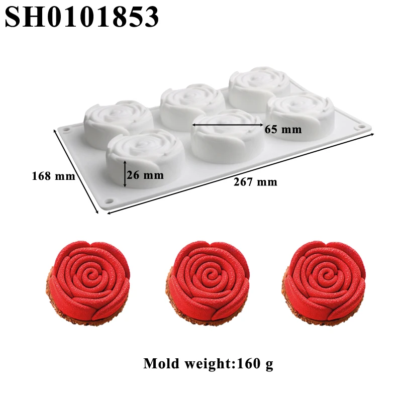 Valentine’s Day Rose Silicone Cake Mold – Non-Stick Mousse Pastry Mold for Baking, Easy Release Fondant Chocolate Candy Mould, Romantic Dessert Decorating Tools for Wedding, Party, Anniversary, Gift