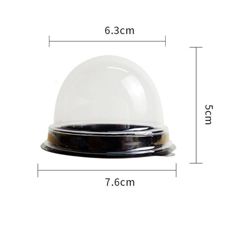 50pcs Mini Muffin Cake Box Container Trays Transparent Mooncake Dome Pastry Baking Packaging Box for Wedding Party Dessert Supplies Gift Favor Party Accessories