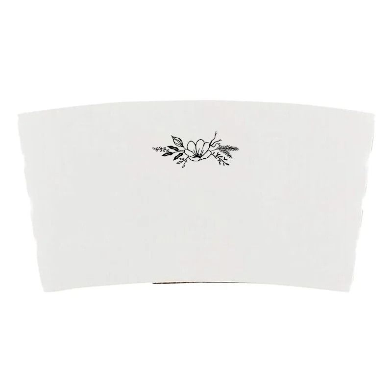 Custom Printed 20PCS 10-20oz Coffee Cup Sleeves Kraft Disposable Heat Insulated Cup Holders for Hot Beverages Wedding Party Café Takeaway Drink Accessories