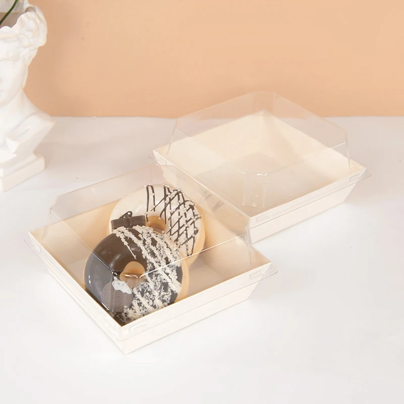 5/10PCS Kraft Paper Cake Dessert Boxes with Clear Window, Bakery Packaging for Donuts, Cookies, Sandwiches, Pastries, Food Containers for Wedding, Birthday, Baby Shower, Christmas, Holiday Parties and Home Decoration