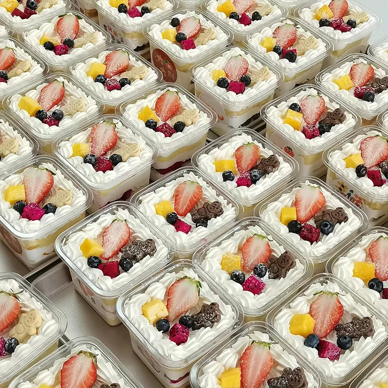 10/25/50 Pcs Transparent Cake Boxes, Disposable Plastic Tiramisu Dessert Cups, Bowls, Containers with Lids, Perfect for Salad, Cupcakes, Cakes, Gift Packaging, Party and Catering Use - 图片 2