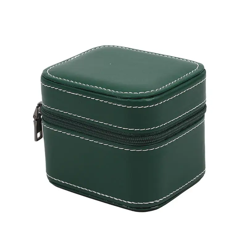 Travel Watch Case ⌚ Single Watch Case – Leather Watch Travel Case with Removable Cushion – Portable Square Jewelry Storage Organizer Box for Wristwatch and Smartwatch Protection 24