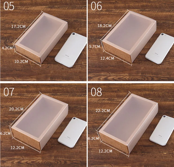 10pcs Kraft Paper Gift Boxes with Clear PVC Window, Exquisite Drawer Packaging for Wedding Birthday Party Cookies Candy Cake Display, DIY Dessert Favor Storage Containers Elegant Gift Presentation 1