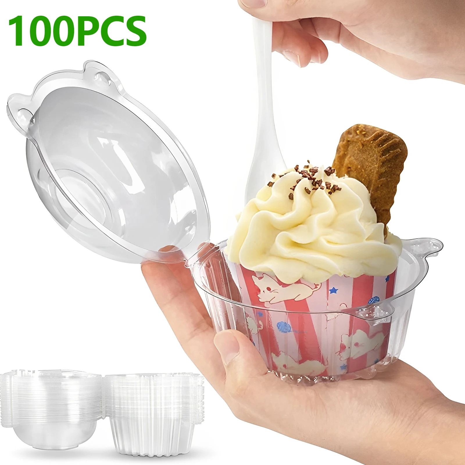 50/100Pcs Clear Cake Dessert Slice Boxes with Lids, Stackable Square Cupcake Containers, Sandwich Storage Packing Boxes for Bakery, Party, Wedding, Birthday Dessert Display and Takeaway Supplies