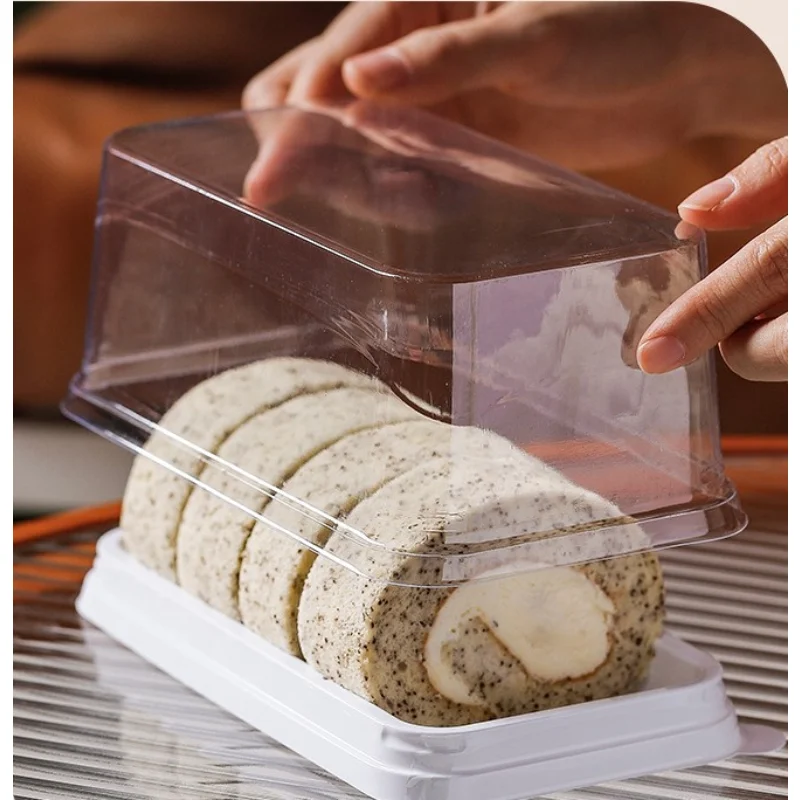 50Pack Transparent Swiss Roll and Dessert Cake Boxes, Clear Plastic Cookie and Muffin Dome Containers, Transparent Packaging Holders for Weddings, Birthday Parties, Baking, DIY Treats, and Event Supplies