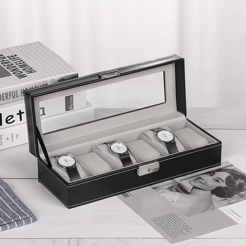 Multiple Slots Luxurious PU Watch Box 2/3/4/5/6 Grids Jewelry Ring Earrings Organizer For Men And Women - 图片 4