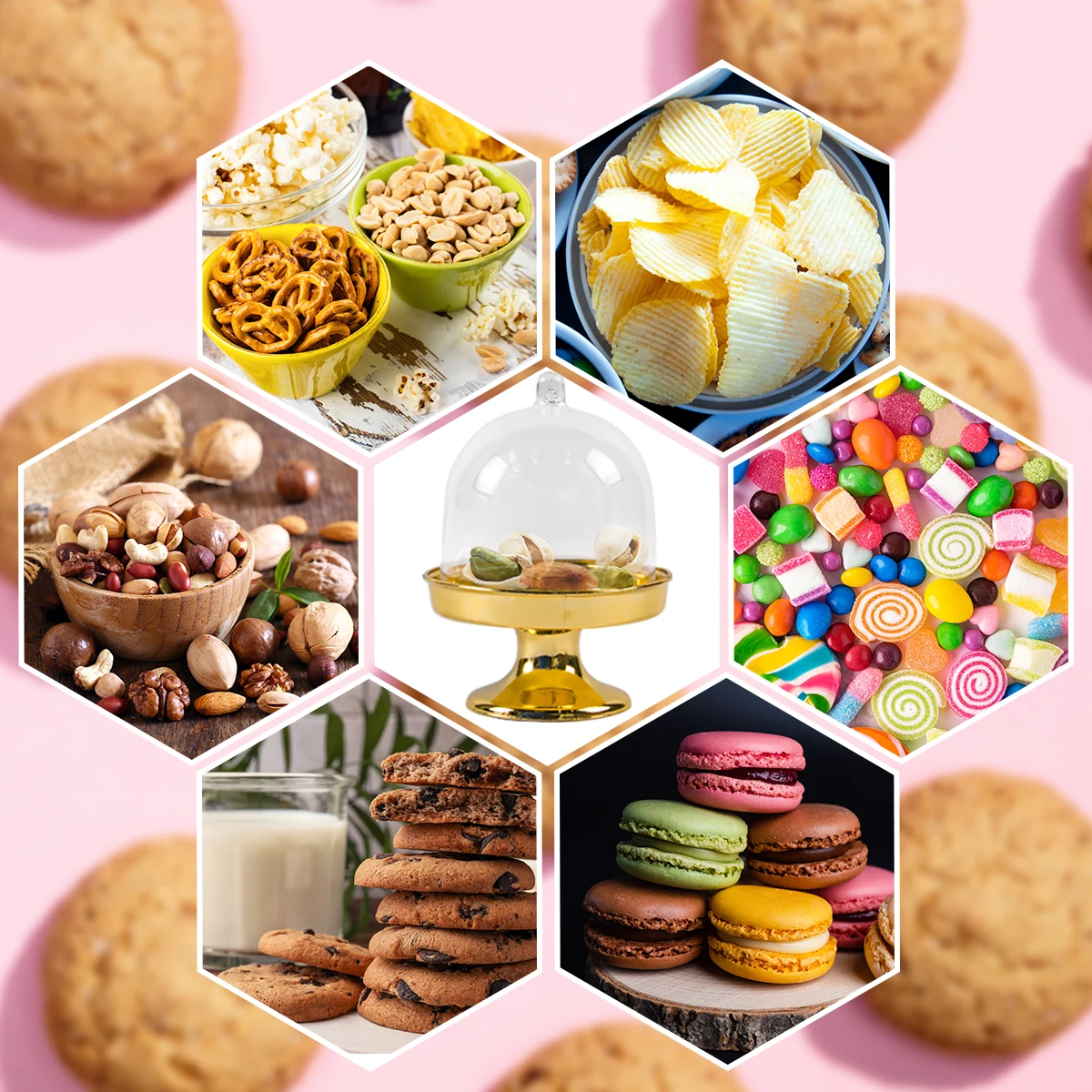 10PCS Transparent Mini Cake and Candy Stands, Cupcake Display Trays with Clear Plastic Boxes, Wedding and Birthday Dessert Packaging, Macarons, Pastries, Desktop Dessert Display, Party and Celebration Supplies - 图片 5