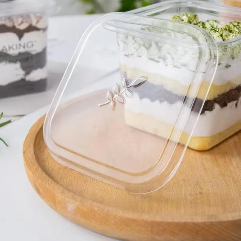 10/50 Pcs Transparent Cupcake Packaging Boxes with Lids, Disposable Dessert Containers, Tiramisu Cake Boxes, Clear Plastic Baking Boxes for Birthday Party, Wedding, Gift Packaging and Catering Use 9