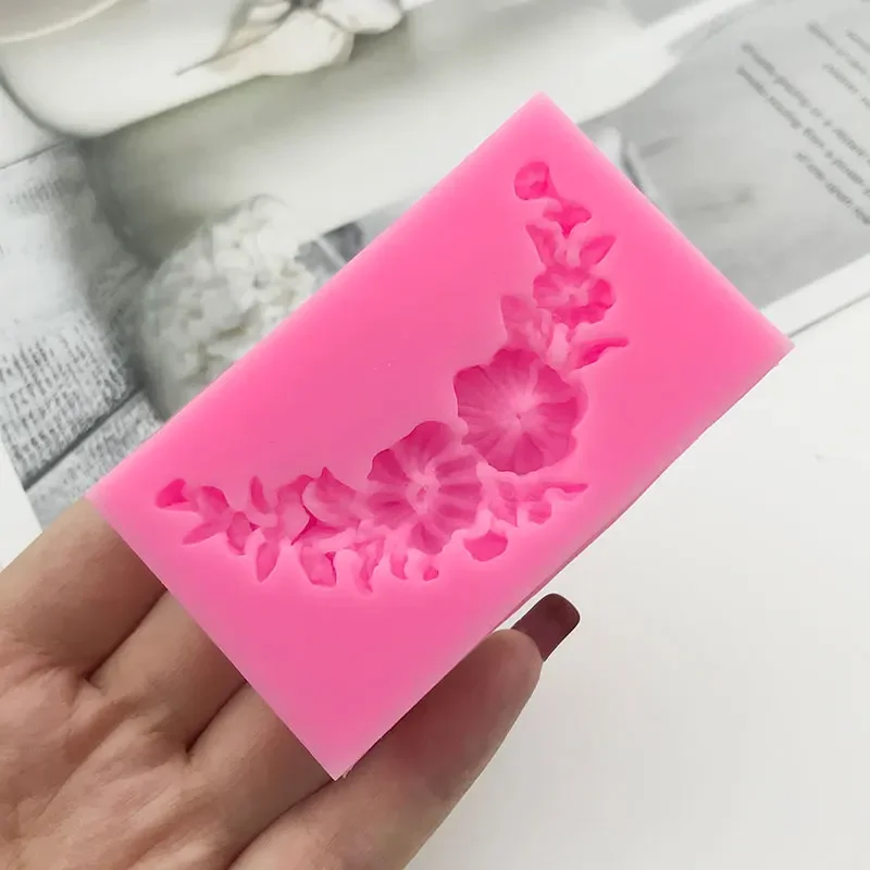 Arc Wreath Bouquet Silicone Mold – DIY Cake Edge Lace Decoration Mold for Fondant, Flowers, Plants, Chocolate, Sugarcraft, Candy, and Baking Tools for Wedding, Birthday, and Party Cakes