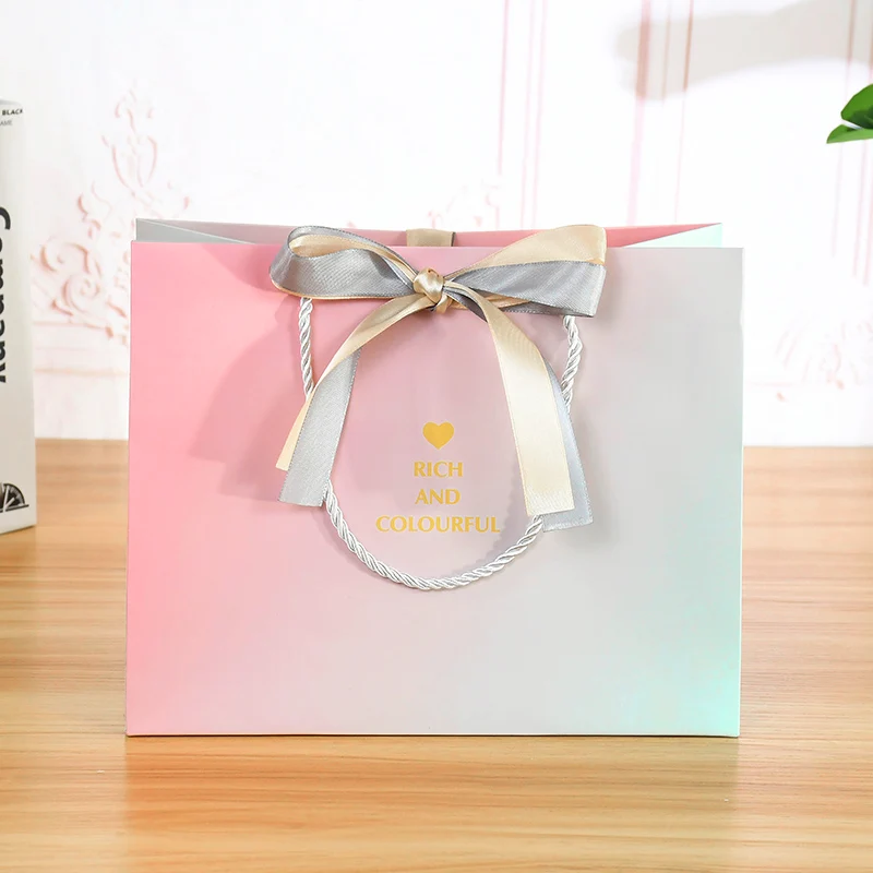 18/25cm Large Gift Bag Snack Cookie Candy Packing Bag Birthday Wedding Party Decoration Gift for Guests Baby Shower Supplies, Reusable Premium Paper Bags with Handles for Bakery, Souvenir, Retail, Geschenkverpackung, Bolsa de Regalo - 图片 2