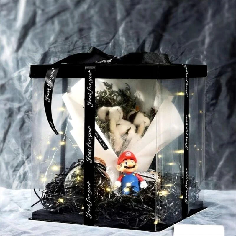 7 Inch Transparent Cake Box, Large Birthday Cake Packaging Boxes with Clear Window, DIY Baking Dessert Boxes for Cakes, Cupcakes, Pastries, Flower Gift Packaging for Wedding Christmas Baby Shower Party Supplies 8