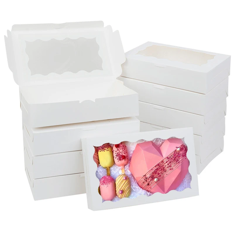 30PCS Cake Bakery Boxes with Window – Ideal for Chocolates, Candy, Desserts, Cupcakes, Packing for Birthday Parties, Weddings, Christmas Gifts, and Special Occasions - 图片 2