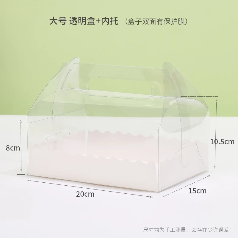 10Pcs Cardboard Gift Cake Boxes Pink Green Dessert Packaging Boxes with Handle, Portable Pastry Cookie Muffin Cupcake Container for Wedding Birthday Baby Shower Party Supplies - 图片 6