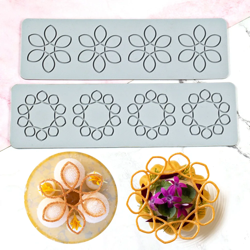 Chinoiserie Pavilion Swan Flower Leaf Lace Silicone Mold DIY Sugar Pad Thin Chocolate Crisp Cake Decoration Fondant Baking Mould for Elegant Cupcake Cookie Pastry Craft Kitchen Tools - 图片 5