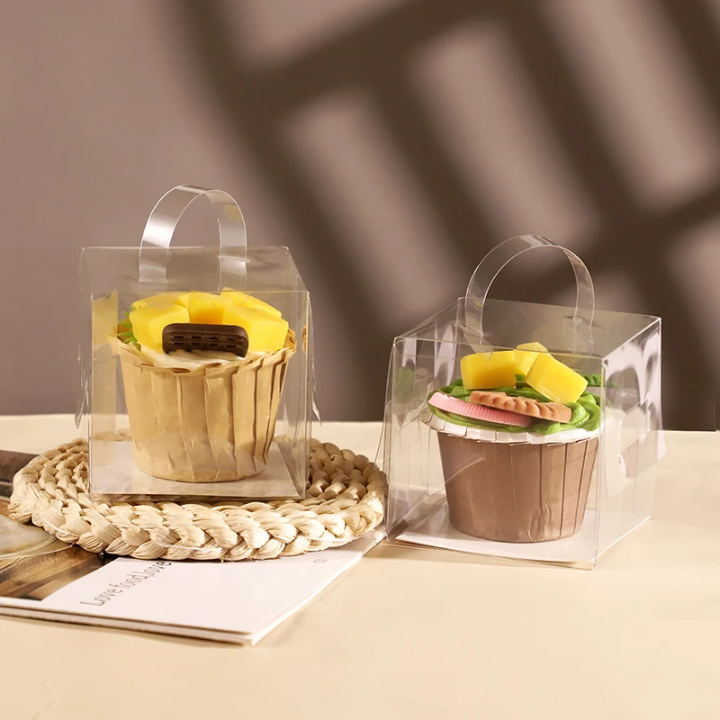 2/3/4/5/6 Inch Clear Cake Bakery Boxes with Handle, Portable Gift Display Boxes for Desserts, Mousse, Cupcakes, Pastries, Birthday, Wedding, Holiday Cake Packaging, Party Dessert Holder, Bakery Gift Packaging Supplies 4