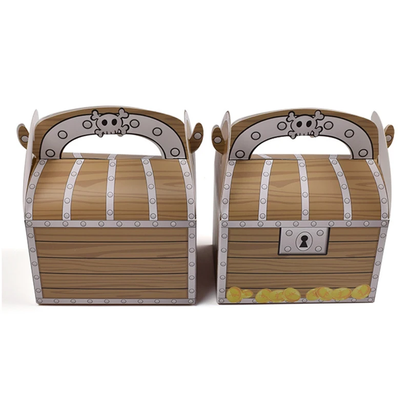 5/10/20PCS Pirate Treasure Goodies Boxes – Party Favor Boxes for Kids Pirate Theme Birthday, Halloween Party Supplies, Candy, Cookies, Biscuits, Treat Packaging, Gift Boxes and Event Decorations