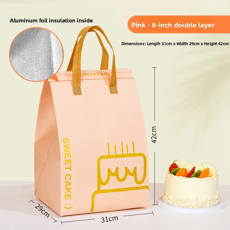 Large Capacity Aluminum Foil Insulated Bag, Disposable Thermal Cake Preservation Pouch, Heat Retention Food Storage Container, Fresh-Keeping Box for Birthday Cakes, Pastries, Catering, Delivery - 图片 34