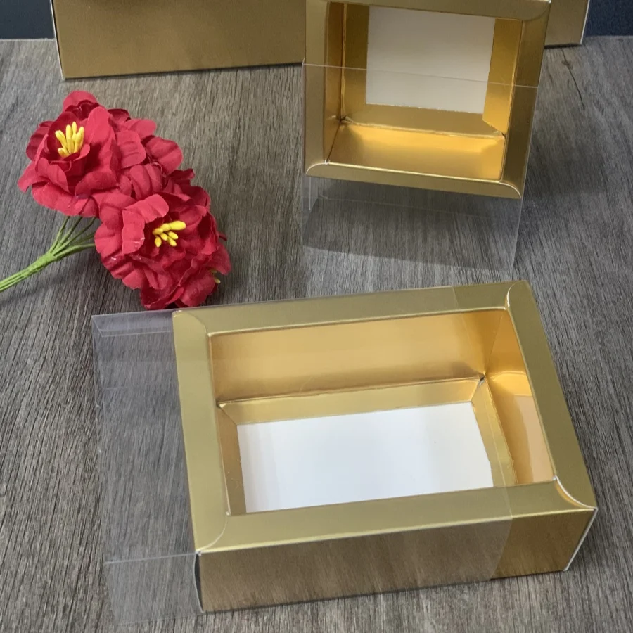 10pcs Transparent PVC Window Kraft Paper Package Boxes, Clear Dessert Drawer Box for Wedding Birthday Party Cookies Candy Cakes Exquisite Gift Packaging Display DIY Favor Storage Supplies - 图片 6