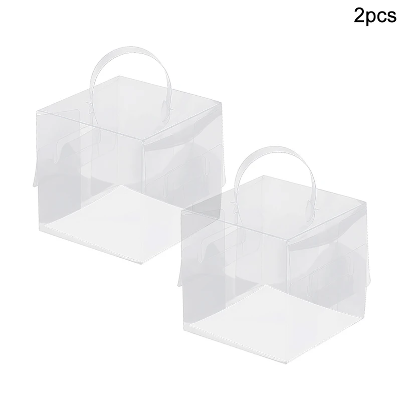 2/5PCS Clear Cake Packaging Box with Handle, Transparent Plastic Dessert Container, Cupcake Boxes with Lids for Wedding, Birthday Party, Baby Shower, Gift Wrapping, Pastry Display, and Event Decoration Supplies - 图片 7
