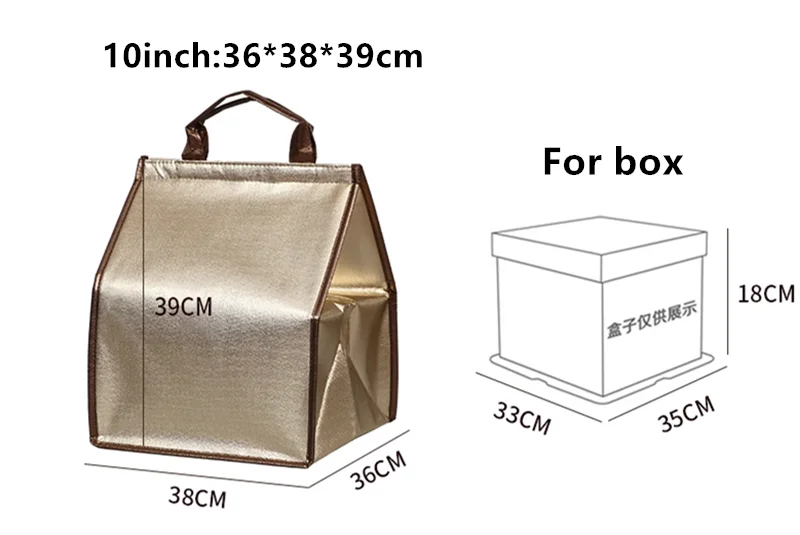 Custom Golden Thermal Insulated Cooler Bag for Cake & Chicken, Reusable Lunch Picnic Tote with Zipper, Food Storage Grocery Shopping Bag, Portable, Keep Fresh, Water-Resistant, Eco-Friendly Carrier 7