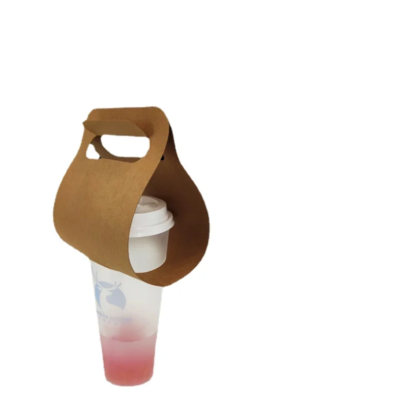 10 Pcs Portable Kraft Paper Cup Holder Takeaway Coffee Milk Tea Arc Cups Carry Creative Disposable Plastic-Free Beverage Packaging Bag Coffee Cup Carrier 10 Pcs Portable Kraft Paper Cup Holder Takeaway Coffee Milk Tea Arc Cups Carry Creative Disposable Plastic-Free Beverage Packaging Bag Coffee Cup Carrier