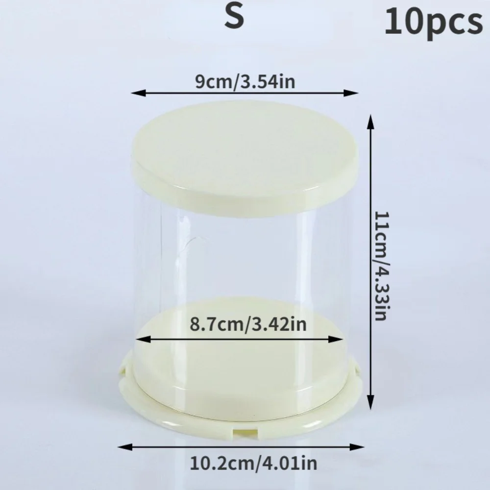 10Pcs Round Clear Cake Boxes for 2-Inch Desserts, Transparent Bakery Gift Packaging Boxes, Cupcake and Cookie Containers with Lids, Tall Layer Cake Holder, Portable Dessert Boxes for Birthday, Wedding, Party, and Home Use - 图片 8