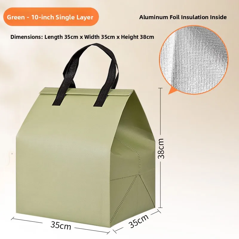 Large Capacity Aluminum Foil Insulated Bag, Disposable Thermal Cake Preservation Pouch, Heat Retention Food Storage Container, Fresh-Keeping Box for Birthday Cakes, Pastries, Catering, Delivery - 图片 38