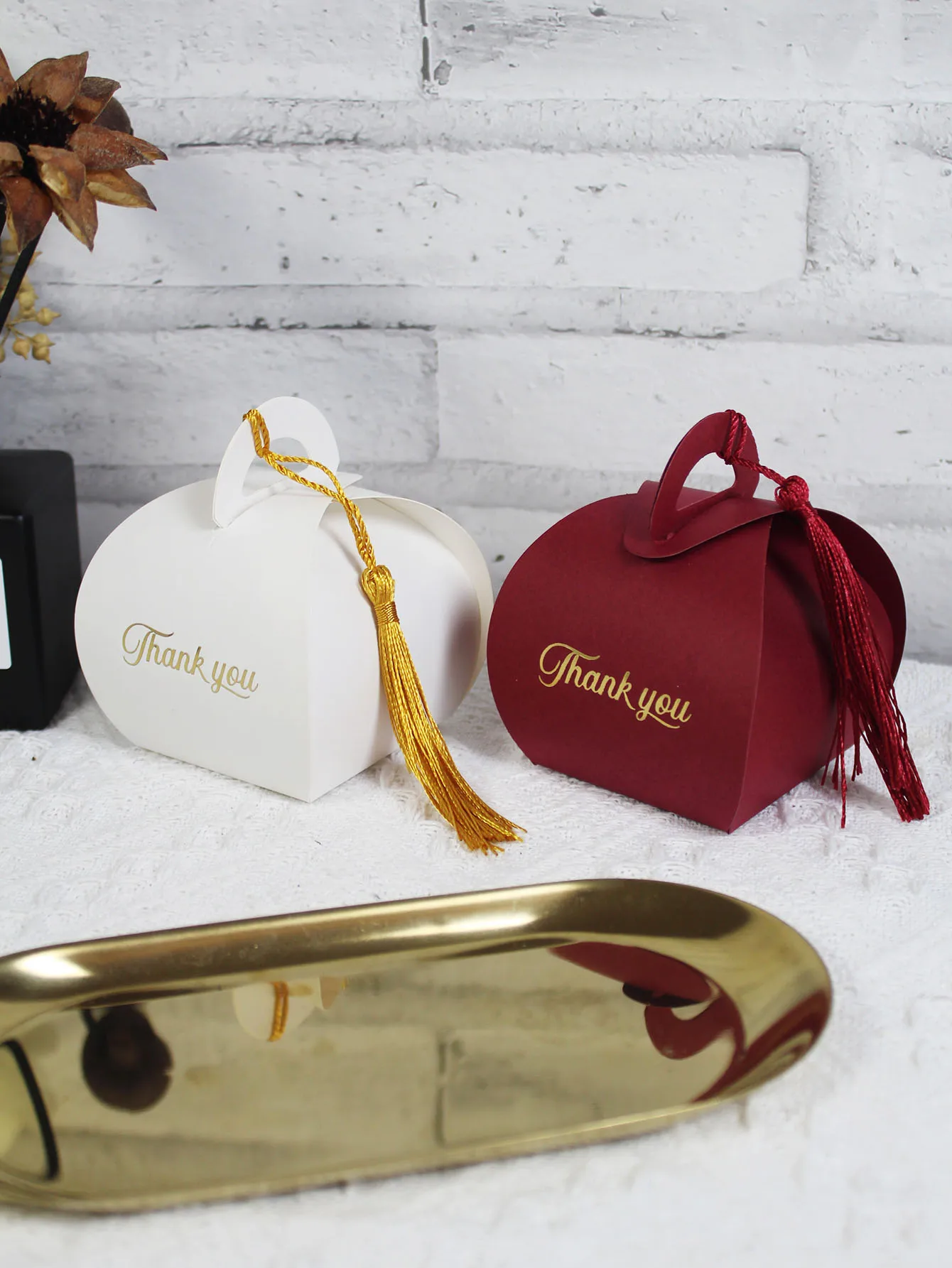 Elegant Tassel Bread Boxes Thank You Gift - Baby Shower Wedding Favors Chocolate Candy Boxes - Decorative Paper Party Favor Packaging Boxes for Special Occasions and Events