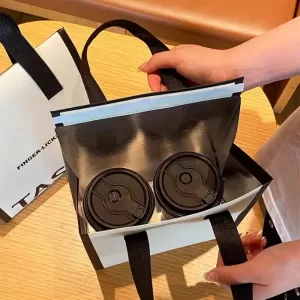 10pcs Non-Woven Insulated Tote Bags – Portable Reusable Fabric Pouches for Food, Cake, Drinks, and Snacks, Thermal Carrier Keeps Hot or Cold, Perfect for Delivery, Picnic, Grocery, Work, School