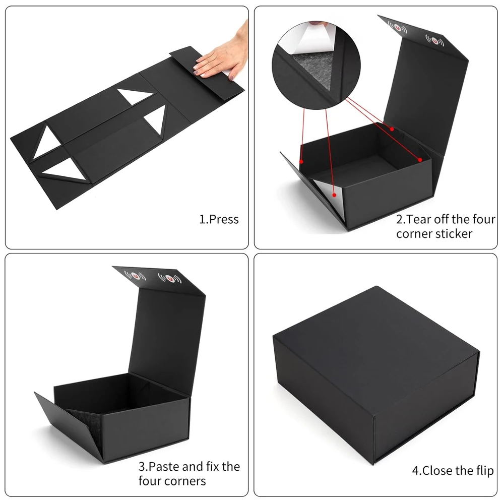 Collapsible Magnetic Gift Box with Lid – Large Rectangle Storage Box for Bridesmaid & Groomsman Proposals, Weddings, Birthdays, Christmas, Parties – Elegant Packaging Solution Collapsible Magnetic Gift Box with Lid – Large Rectangle Storage Box for Bridesmaid & Groomsman Proposals, Weddings, Birthdays, Christmas, Parties – Elegant Packaging Solution