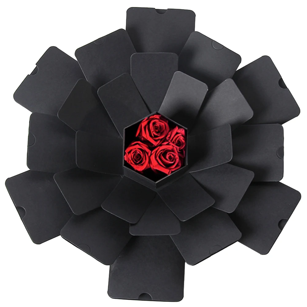 Hexagonal DIY Explosion Gift Box with Photo Album – Handmade Creative Cardboard Box for Valentine's Day, Wedding Proposal, Anniversary, Birthday, Personalized Memory Keepsake, Surprise Present