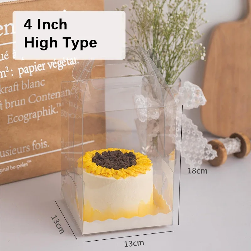 10PCS 3/4/5 Inch Transparent PVC Birthday Cake Packaging Boxes, Gift Boxes for Cake, Pastry, Cupcake Storage, Organizer Case for Home Use, Desserts, Professional Cake Packaging, and Cake Case for Special Occasions - 图片 8