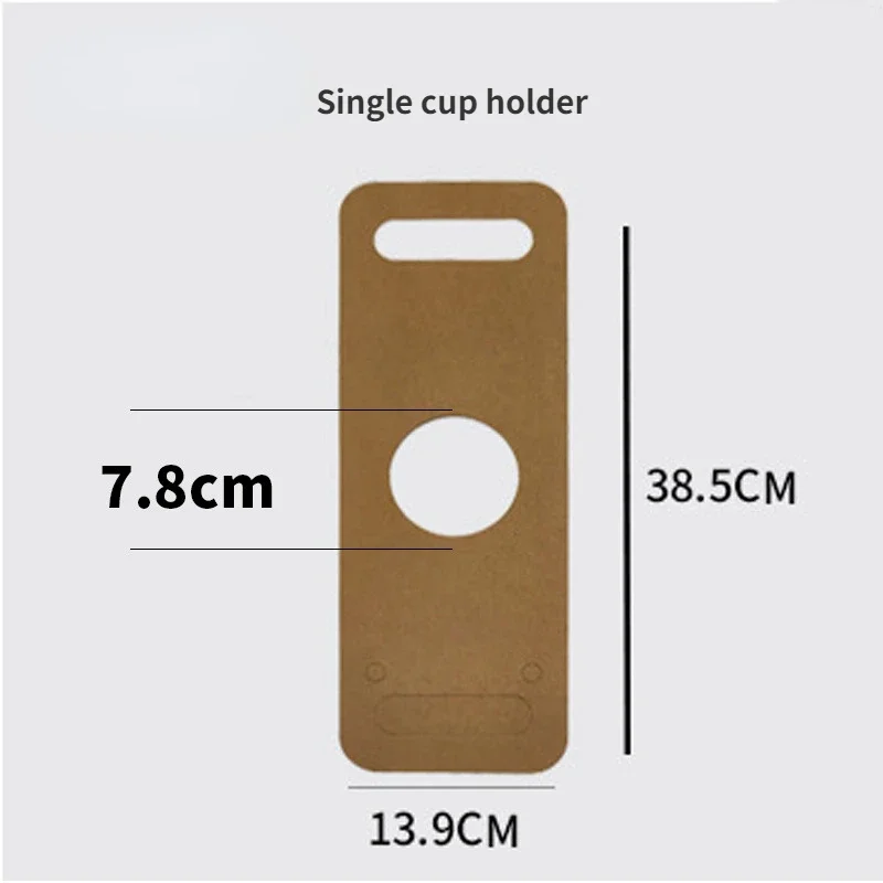 10 Pcs Portable Kraft Paper Cup Holder Takeaway Coffee Milk Tea Arc Cups Carry Creative Disposable Plastic-Free Beverage Packaging Bag Coffee Cup Carrier - 图片 7