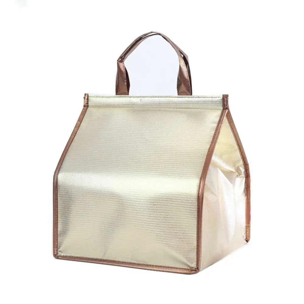 Foldable Large Cooler Bag, Portable Insulated Food and Cake Carrier, Aluminum Foil Thermal Box, Waterproof Lunch Bag with Ice Pack, Reusable Delivery Tote for Meals, Picnic, and Travel - 图片 2