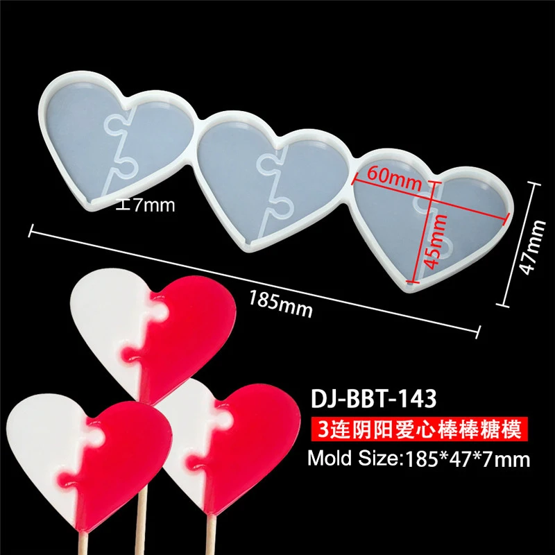 Leaf Flower Heart Bear Shape Silicone Lollipop Mold Round Chocolate Candy Cheese Baking Mould Fondant Cake Decorating Tools Dessert Cupcake Topper Tray Kitchen Pastry DIY Baking Accessories 17