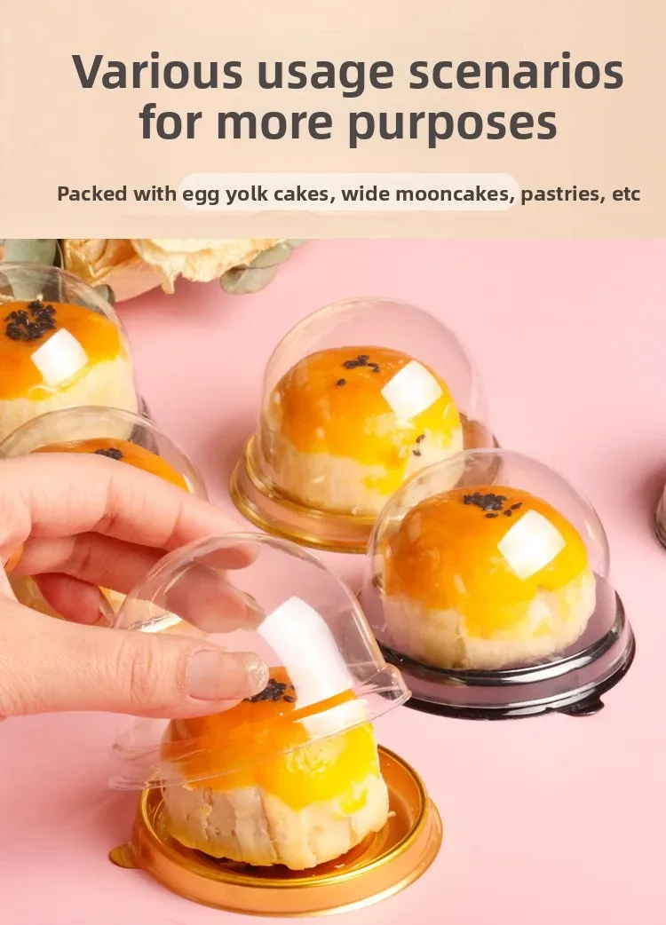 50pcs Clear Cake Boxes Mini Dessert Display Containers Cupcake Pastry Dome Lids Airtight Baking Packaging Boxes for Wedding Party Favor Gift Pastry Storage Catering Supplies