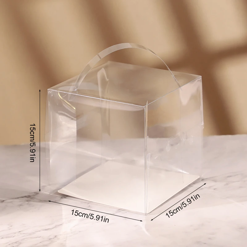2/5PCS Clear Cake Packaging Box with Handle, Transparent Plastic Dessert Container, Cupcake Boxes with Lids for Wedding, Birthday Party, Baby Shower, Gift Wrapping, Pastry Display, and Event Decoration Supplies - 图片 5