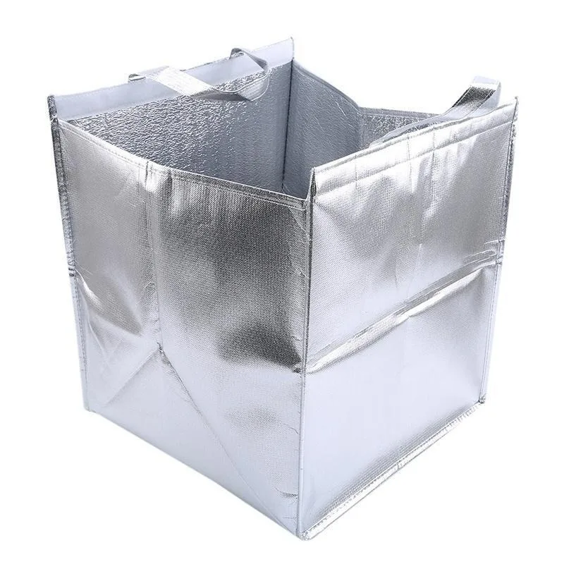 1PC Foldable Multifunctional Cake Insulation Bag, Waterproof Aluminum Foil Cooler Bag, Thermal Food Storage Box for Home, Kitchen, and Delivery, Reusable Portable Cake Carrier - 图片 3