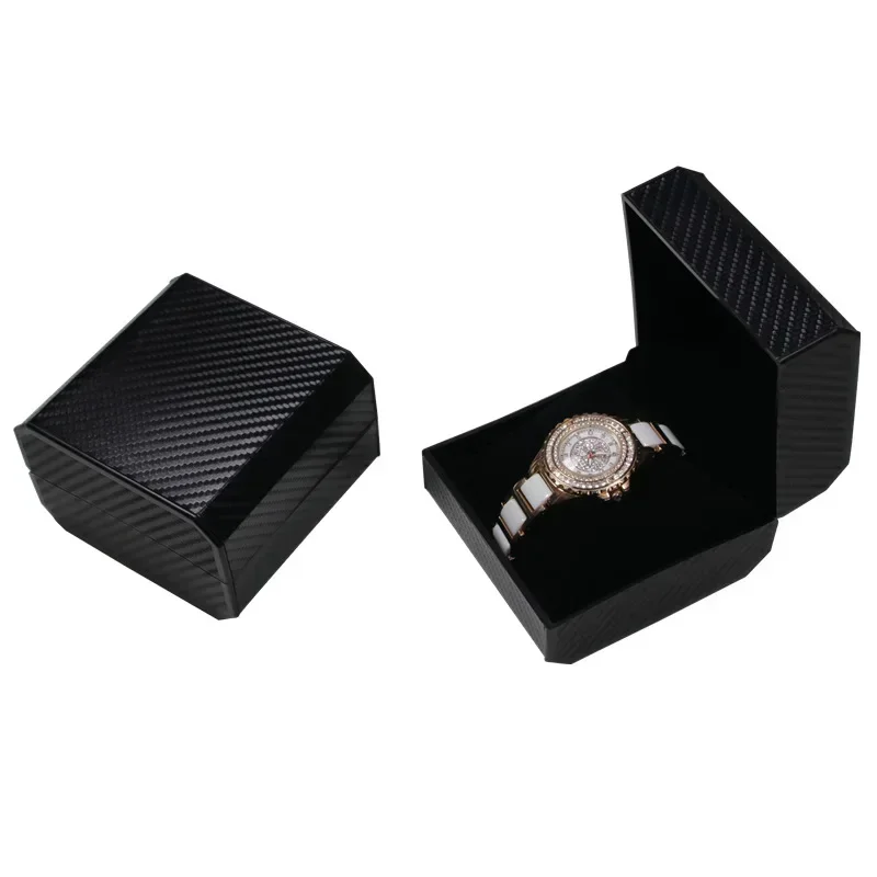 Black Single Watch Gift Box with Soft Pillow, PU Leather Wristwatch Case Organizer for Men, Clamshell Design Watch Holder, Elegant Protective Storage Box for Travel, Home, and Gift Presentation - 图片 15