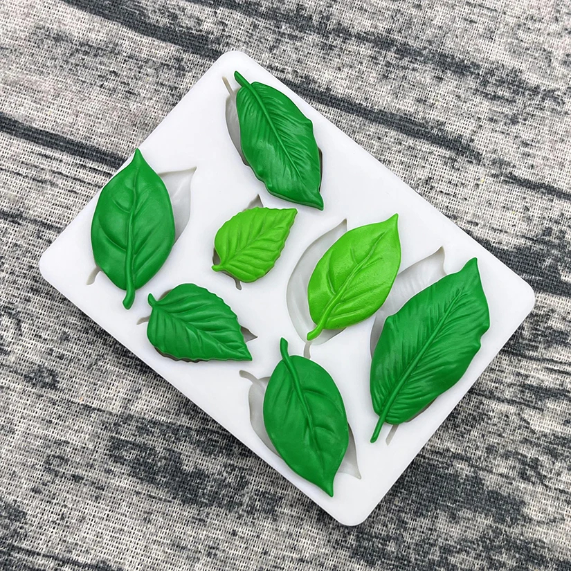 Leaf Silicone Mold for Sugarcraft Fondant Chocolate Cupcake Cake Baking Moulds Dessert Decorating Tools Kitchen Pastry Accessories Candy Resin Soap Wax Melt DIY Craft Decoration Tray 3