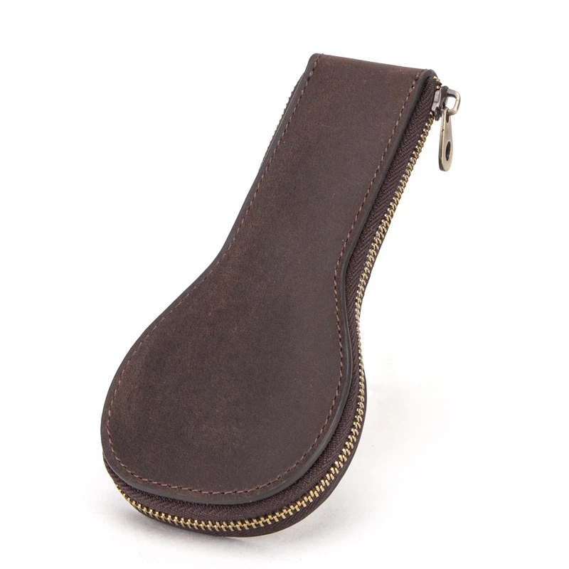 Travel Watch Organizer | Soft Cow Leather Watch Box 1-Slot Luxury Zipper Pouch, Portable Travel Watch Organizer Bag, Genuine Leather Protective Case for Men and Women, Elegant Compact Watch Packaging Bag for Storage and Gift 13