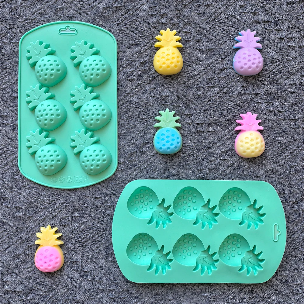 1Pc 6-Hole Pineapple-Shaped Silicone Mold – DIY Cookie, Chocolate, Candy, Fondant, Cake Decoration Mold, Baking Tool for Pastries, Cupcakes, Sugarcraft, and Creative Dessert Accessories