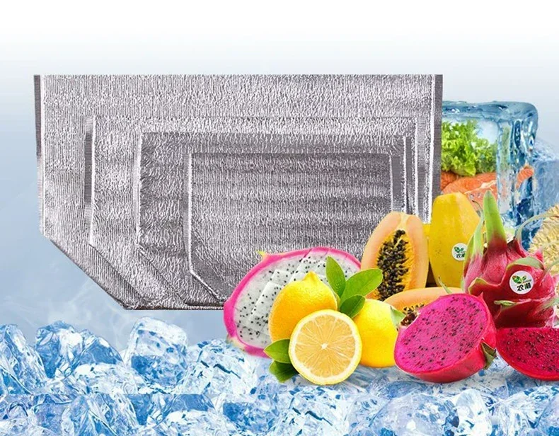 50pcs Aluminum Foil Insulated Bags – Reusable Thermal Cooler Pouches for Food, Lunch, S... - SKU AFB01539 - UGI Packaging