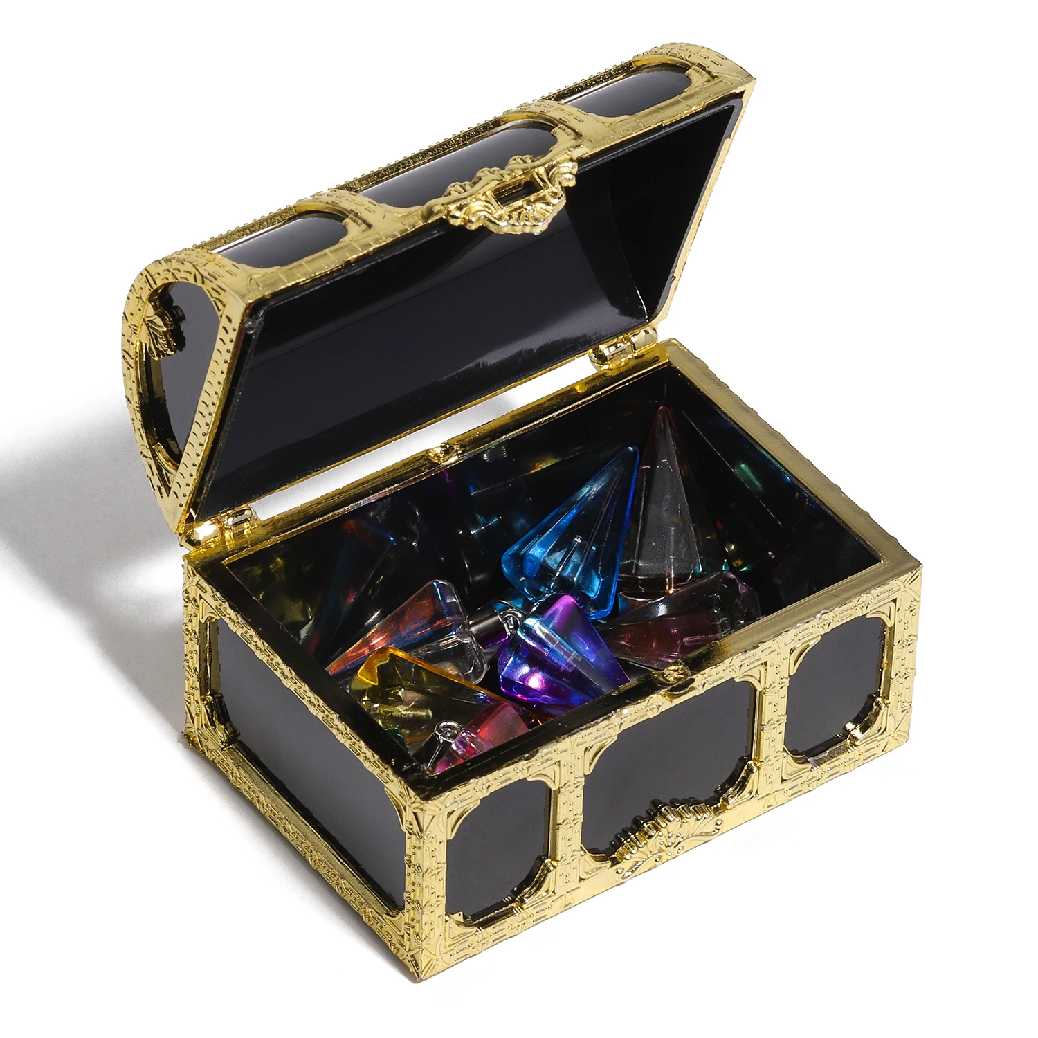 1Pc Vintage Transparent Pirate Treasure Chest – Storage Organizer Box for Crystals, Gems, Jewelry, Earrings, and Small Collectibles, Plastic Treasure Box for Creative Crafting, Display, and Decorative Storage 25