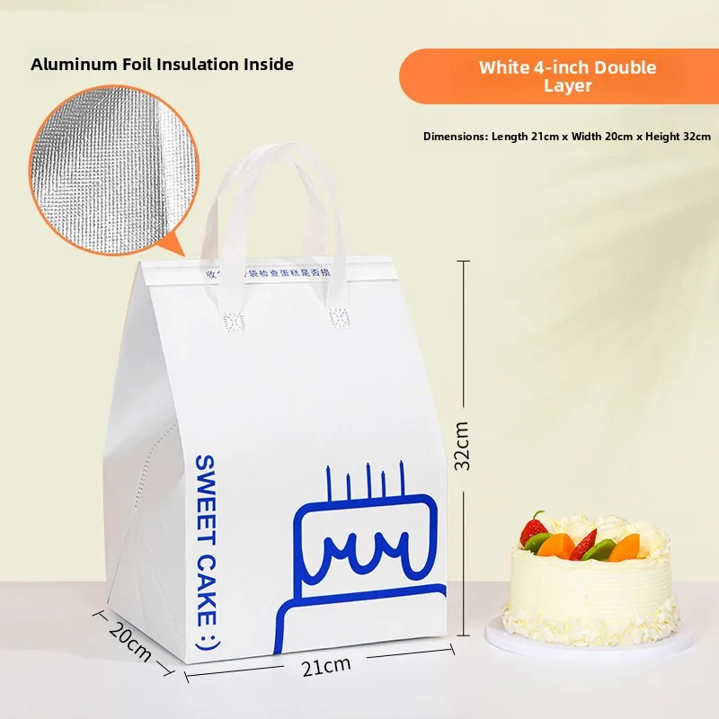 Large Capacity Aluminum Foil Insulated Bag, Disposable Thermal Cake Preservation Pouch, Heat Retention Food Storage Container, Fresh-Keeping Box for Birthday Cakes, Pastries, Catering, Delivery - 图片 24
