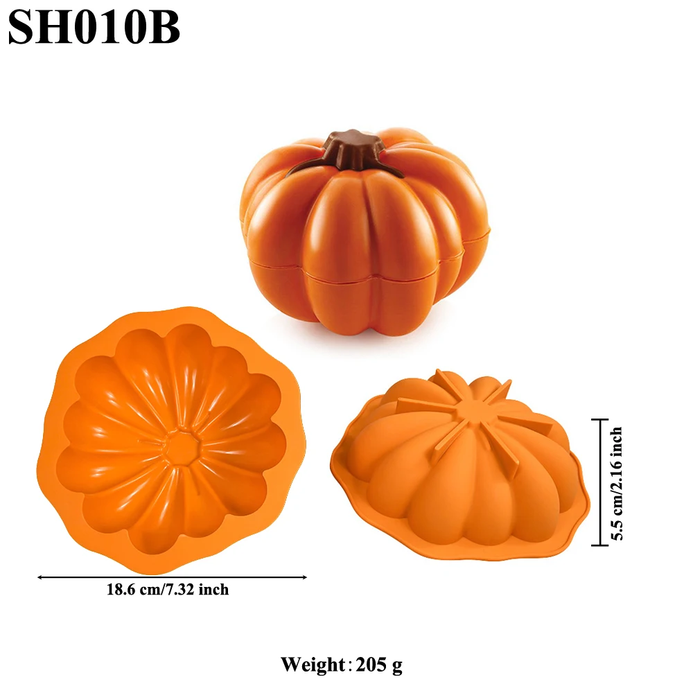 Halloween Silicone Cake Mold, Pumpkin Skull Bat Tombstone Ghost Spider Witch Shape Chocolate Mould, Non-Stick Baking Mold for Cookies, Candy, Jelly, Desserts, Party Decorations