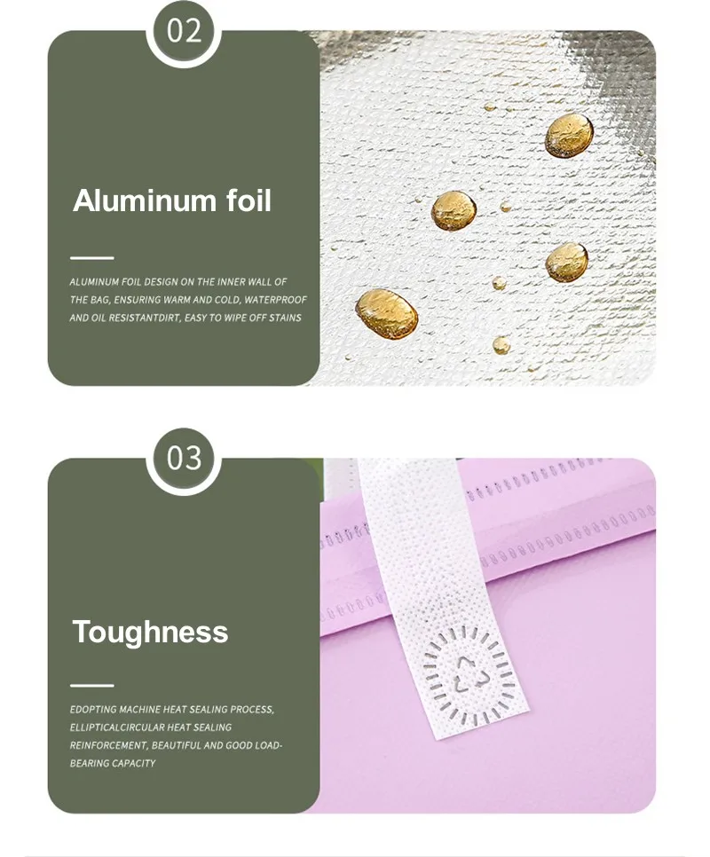 10pcs Non-Woven Insulated Tote Bags Reusable Fabric Pouches for Food, Cake, Drinks, Grocery Delivery, Hot and Cold Storage, Portable Lunch Carrier, Picnic, Baking, and Eco-Friendly Packaging 7