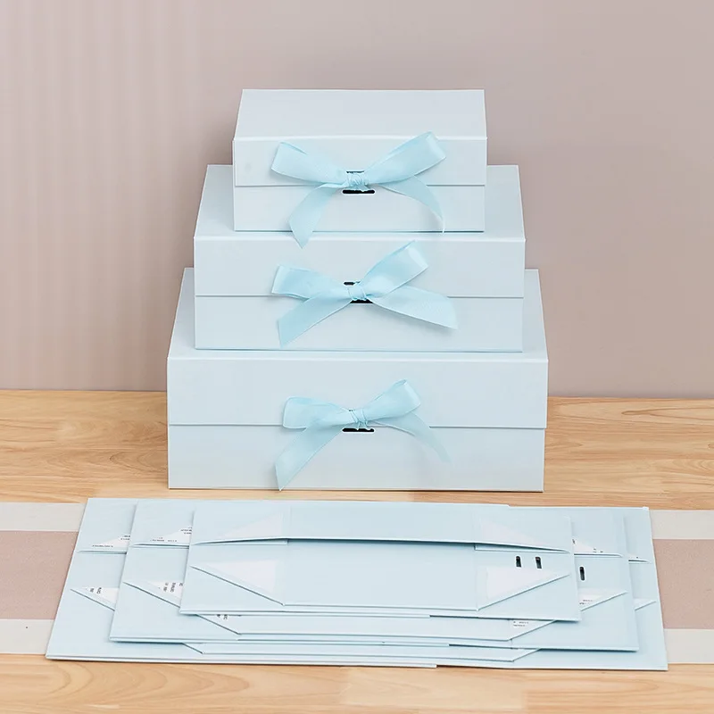 Cardboard White Black Gift Package Box Large Corrugated 3-Layer Magnetic Closure Folding Box Luxury Blank Carton for Packaging Wedding Party Favors, Birthday, Anniversary, Bridesmaid, Groomsman Gifts - 图片 12